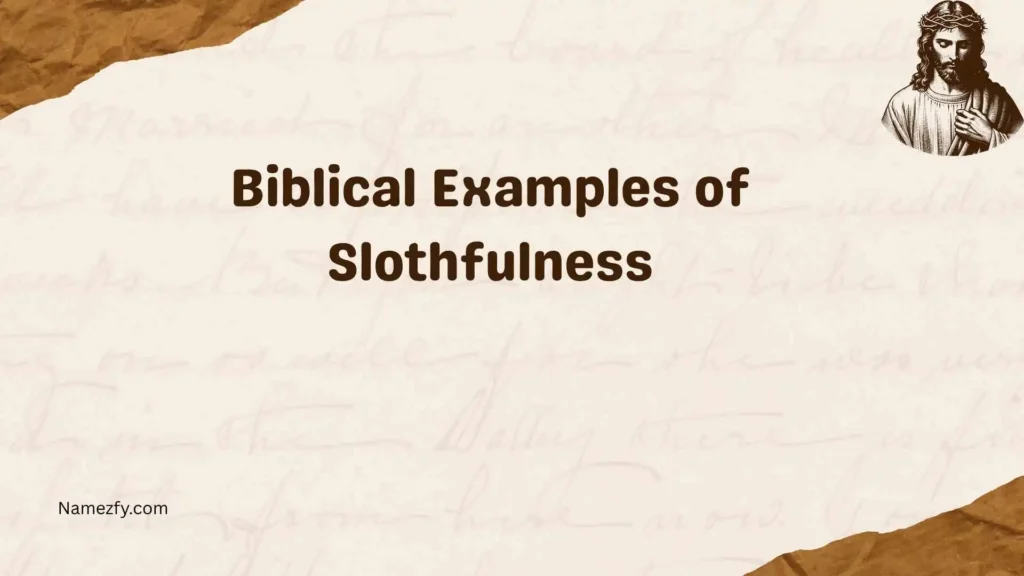 Biblical Examples of Slothfulness