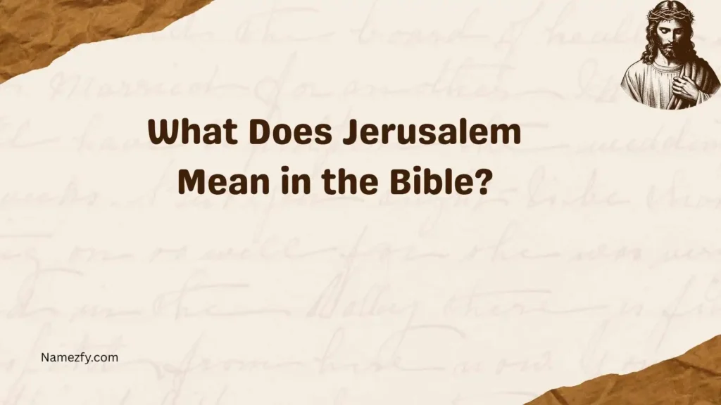 What Does Jerusalem Mean in the Bible