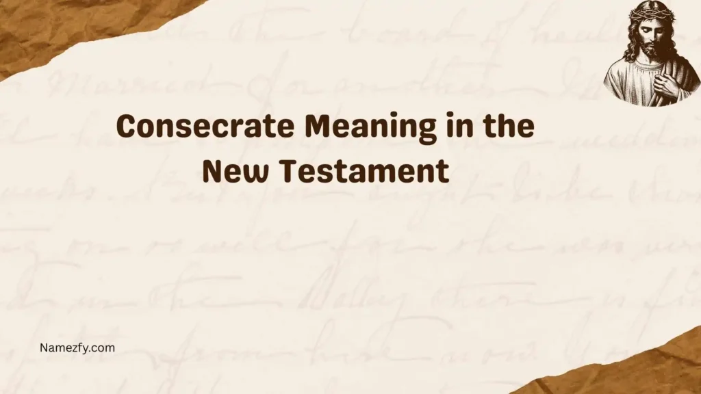 Consecrate Meaning in the New Testament