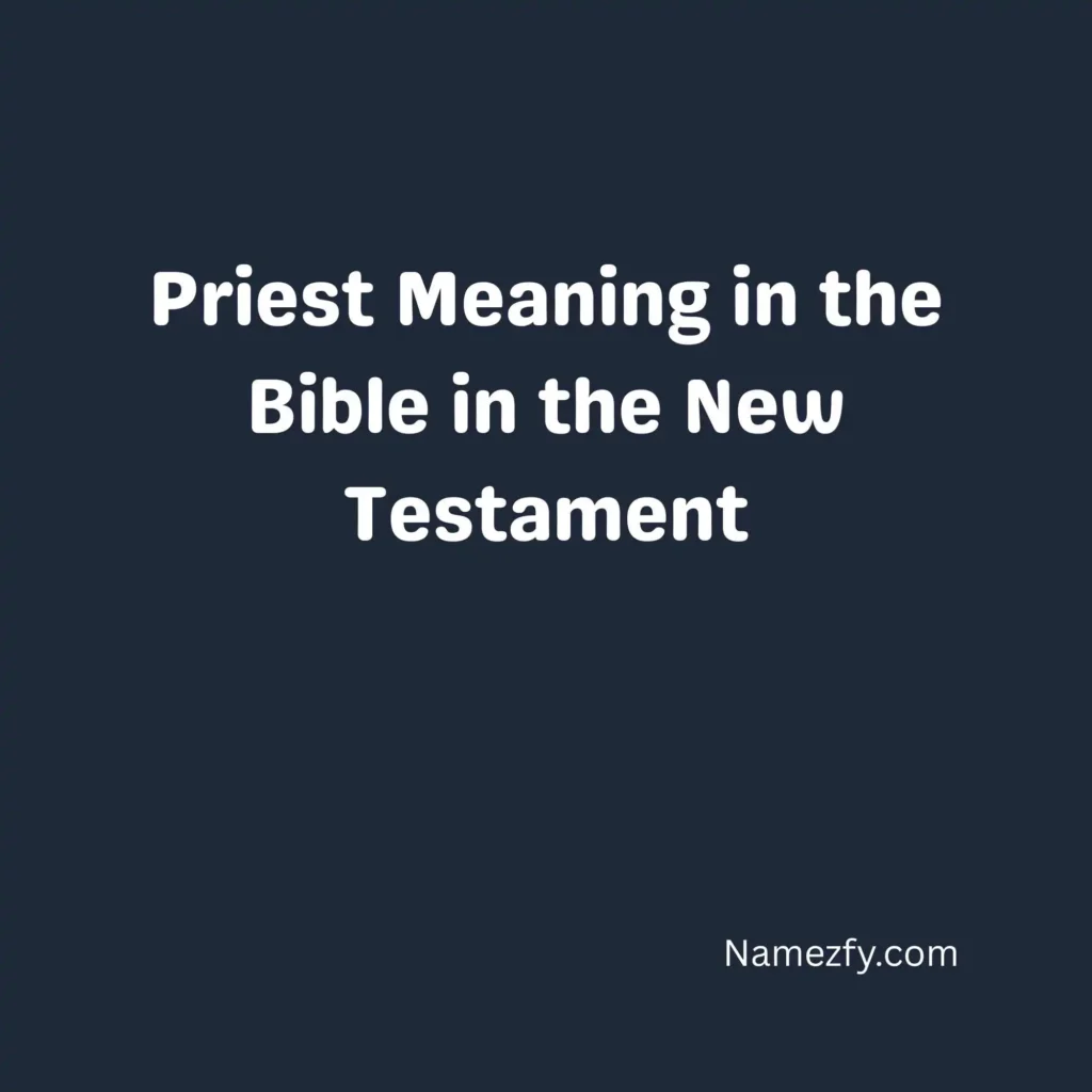 Priest Meaning in the Bible in the New Testament
