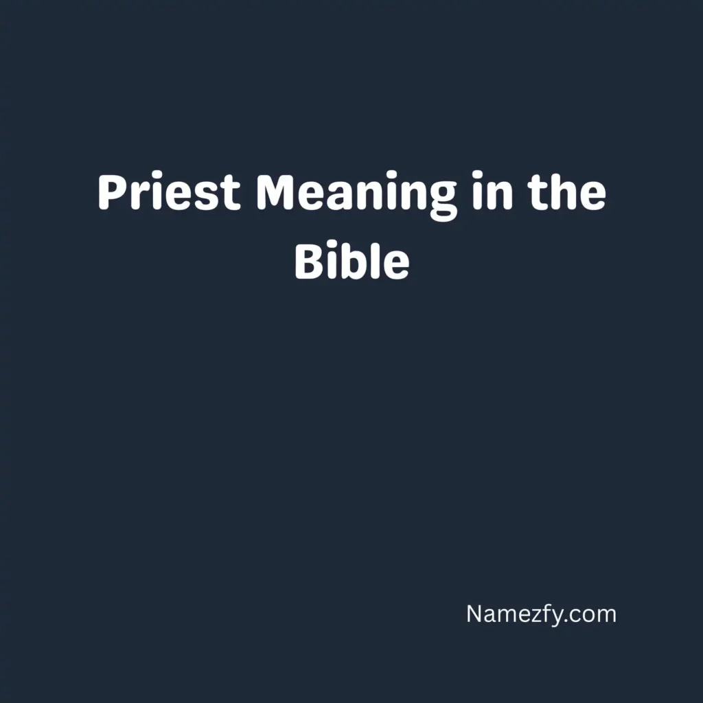 Priest Meaning in the Bible