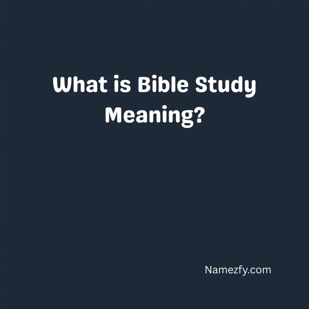 What is Bible Study Meaning