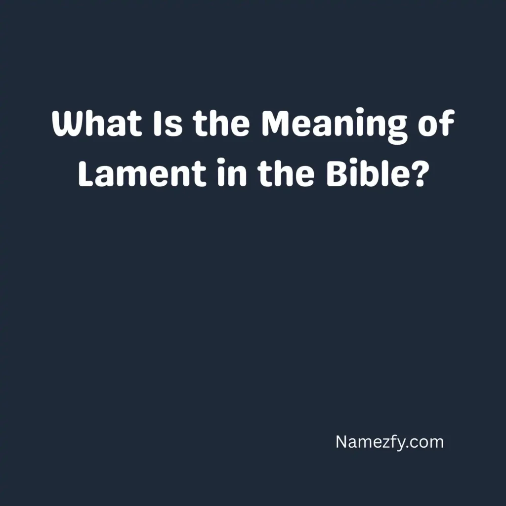 What Is the Meaning of Lament in the Bible