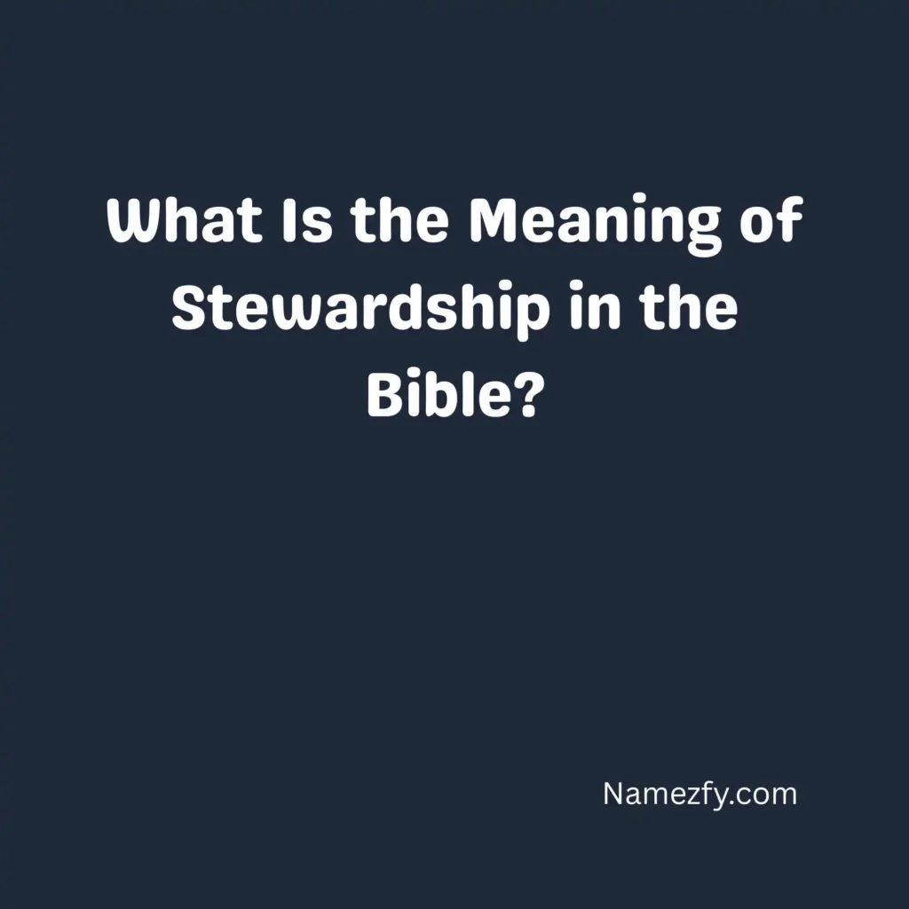 What Is the Meaning of Stewardship in the Bible