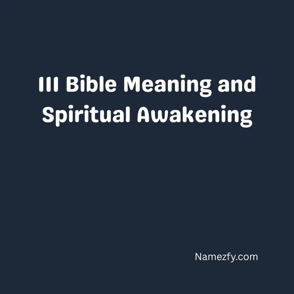 111 Bible Meaning and Spiritual Awakening