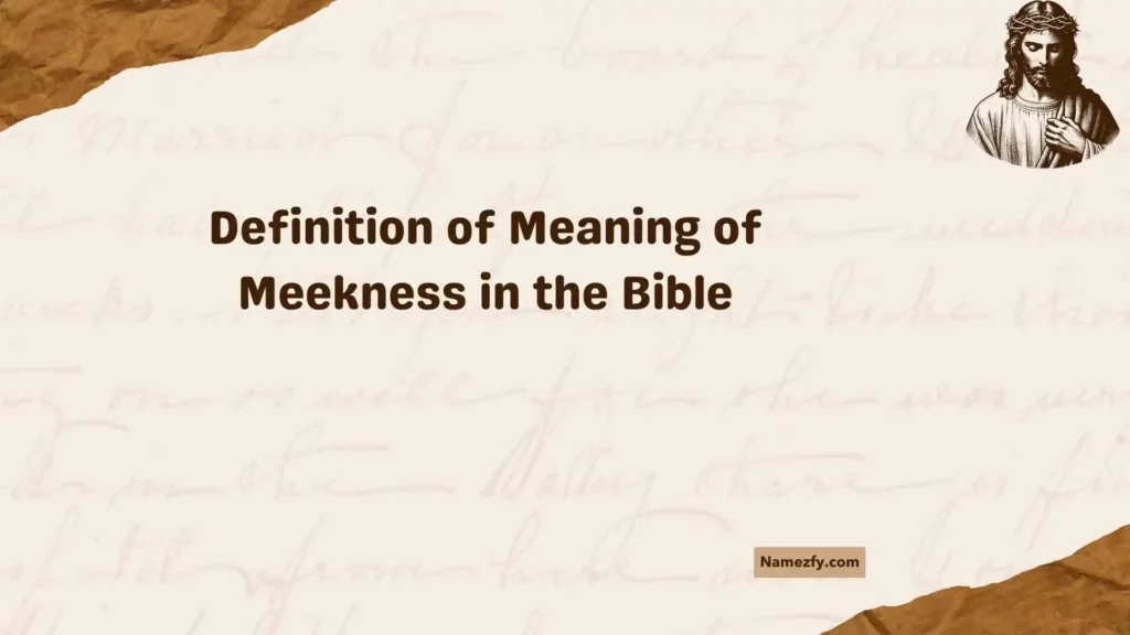 Definition of Meaning of Meekness in the Bible