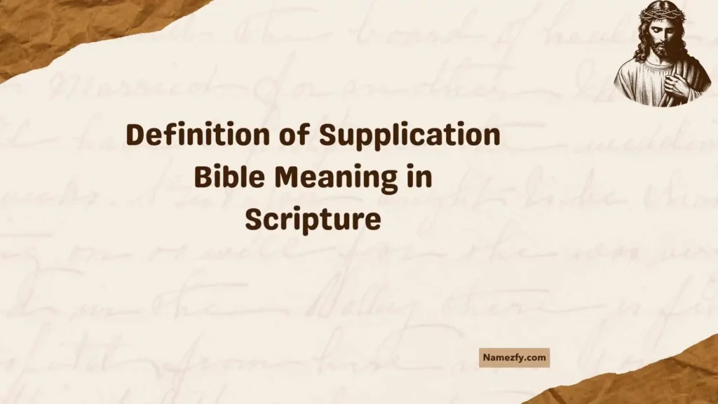 Definition of Supplication Bible Meaning