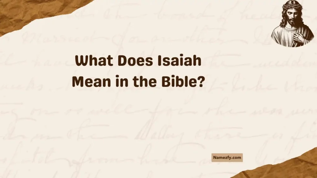 What Does Isaiah Mean in the Bible