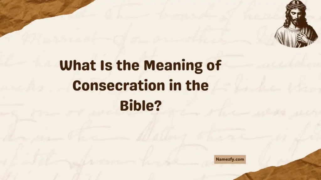 What Is the Meaning of Consecration in the Bible